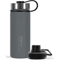 720°DGREE Trinkflasche Isolier Trinkflasche noLimit Edelstahl mit Sportdeckel stone gray 0,5l