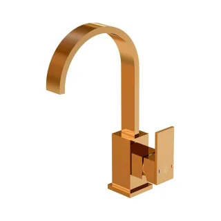 Steinberg Serie 135 Waschtischarmatur m. Ablaufgarnitur, mit geschlossenem Griff 90 mm, rose gold, 1 135 1501 RG