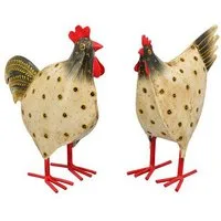 Exner GmbH Garten- & Wohnaccessoires Gartenfigur Garten-Hahn & Huhn Garten-Deko Figuren