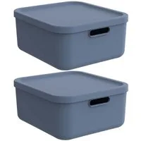 ROTHO Aufbewahrungsbox Albula Light 2er-Set Aufbewahrungskiste 20l (Aufbewahrungsboxenset, 2er-Set)