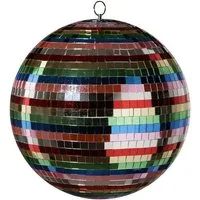 SATISFIRE Discolicht Spiegelkugel 30cm bunt Discokugel Mirrorball Party Disko Deko