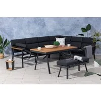 Gardissimo Gartenlounge-Set Nara rechts / Gartenmöbelset / Nonwood / Dining Lounge Set outdoor, (Set, 3-tlg., Alu, Ecklounge, Esstisch, Bank, inkl. Auflagen), Liegefunktion