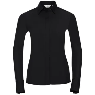 Russell Collection - "Ultimate" Formelles Hemd für Damen Langärmlig (Schwarz)