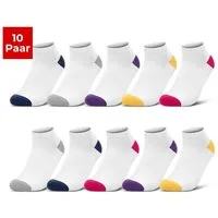 sockenkauf24 Sneakersocken 10 Paar Damen Sneaker Socken Mehrfarbig (35-38, 36826) Streifen Punkte Herzen Maritim Baumwolle WP