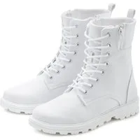 LASCANA Stiefelette zum Schnüren, modische Optik im Combat Look, Reißverschluss-Boots