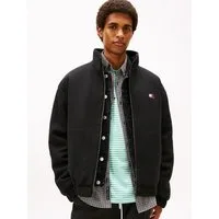 Tommy Jeans Fleecejacke TJM ESSENTIAL WOOL PADDED relaxed fit, Stehkragen