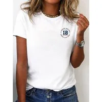 RMK T-Shirt Damen Shirt Rundhals Basic "College 18" aus Baumwolle