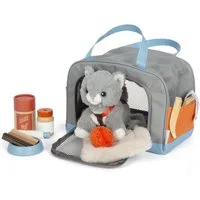 Small Foot Kuscheltier Katze mit Tasche und Pflege-Set (Katze mit Tasche und Pflege-Set)