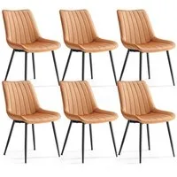 SONGMICS Esszimmerstuhl Stuhlset – Polsterstühle, Moderner Küchenstuhl. Samt (6 St), Küchenstuhl, Samt,Polsterstuhl, bis 120 kg, ERGONOMISCHES DESIGN