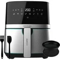 Heißluftfritteuse CecoFry Full InoxBlack 5500 Pro, mit Zubehör schwarz/edelstahl, 1.700 Watt, Korb 5,5 Liter, mit Silikon-Zubehörpaket