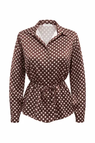 Hemd mit Polka-Dot-Muster und Knopfdetail