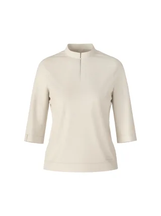 Marc Cain Collections - Elegantes T-Shirt mit Stehkragen smoke - Gr. - 44