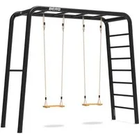 Berg Klettergerüst PlayBase M Schaukelgestell mit Reckstange & Leiter + 2 Holzschaukeln