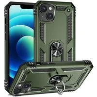 CoolGadget Handyhülle Armor Shield Case für Apple iPhone 15 6,1 Zoll, Outdoor Cover mit Magnet Ringhalterung Handy Hülle für iPhone 15