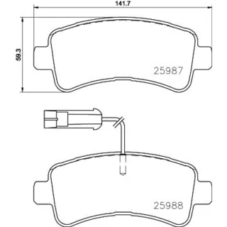 Hella Bremsbel?ge hinten Citroen Fiat Opel Peugeot 8DB355024-871