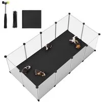 SONGMICS Kleintierkäfig Kleintiergehege mit Bodenplatten, Laufstall mit wasserfester Unterlage, Gehege für Hamster, Kaninchen, Meerschweinchen