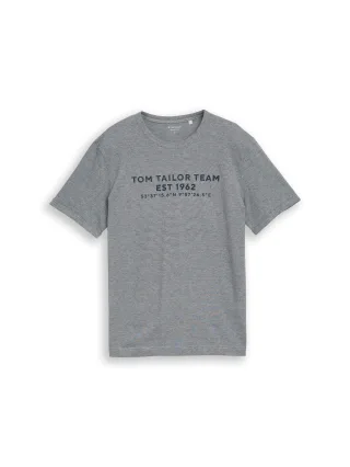 Tom Tailor - T-Shirt mit Logo-Print navy white stripes - Gr. - XL