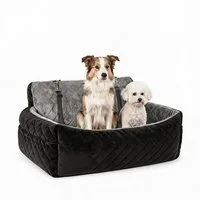 GarveeMore Hunde-Autositz 80*50*40cm Plüsch Autohundesitz Groß Mit Befestigungsgurten, bis 25kg Hund, leicht reinigbar, sicher für Autofahrten, Zuhause