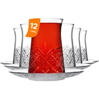Pasabahce Gläser-Set Timeless Teegläser-Set, 12-tlg., Glas, 12-tlg. Set, 170 ml, ideal für türkischen Tee