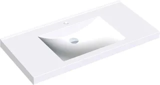 KWC Aquarotter Einzelwaschtisch, QUADRO, MIRANIT, 1000x125x530 mm, Mulde re-eckig, Hl., 2000101159 2000101159