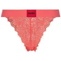 HUGO Slip BRIEF RL LACE aus Stretch-Spitze, mit Logoschriftzug auf dem Bund