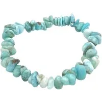 Steinfixx® Armband Larimar Splitterarmband - Dominikanische Republik (18 cm Umfang, 1-tlg., seltener und besonderer Edelstein), 100 % echt, Handarbeit