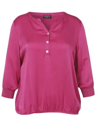 VIA APPIA DUE - Bluse V-Ausschnitt 3/4 Arm magenta - Gr. - 48
