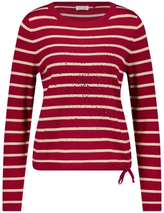 GERRY WEBER Collection - PULLOVER 1/1 ARM chianti / offwhitestripe - Gr. - 44