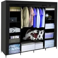 Ruhhy Kleiderschrank Stoffschrank mit Regalen Faltschrank Textilschrank Stoff (Einzelartikel) XXL-Stauraum, mobil, platzsparend, staubgeschützt