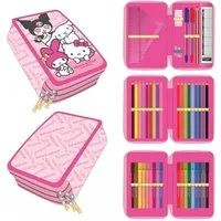 Hello Kitty Federmäppchen Hello Kitty Kawaii Cuties gefülltes 3-stöckiges Federmäppchen