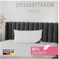 SPESSARTTRAUM 3-Kammer-Kopfkissen Exklusiv, Kissen in verschiedenen Größen erhältlich, Füllung: 90% Daunen / 10% Federn, Klasse 1, Downpass zertifiziert (Außenkammern), Bezug: 100% Baumwolle, Made in Green, Hausstauballergiker geeignet, Deko-, Kusche