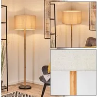 hofstein Stehlampe Stehlampe aus Metall/Holz im modernen Boho-Design, ohne Leuchtmittel, Stehleuchte mit Schirm aus Stoff und Fußschalter, Ø 50 cm, 184 cm, E27