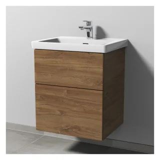 Sanipa 3way Waschtischunterbau zu Villeroy & Boch Subway 3.0 Waschtisch mit 2 Auszügen, Eiche-Kansas SM85259