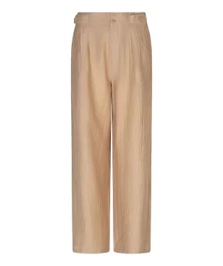 Esqualo - Weite Crinkle-Hose beige - Gr. - 36