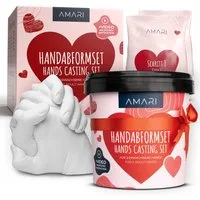 Amari Handabdruck-Set Geschenkidee für Paare - 3D Gipsabdruck, Komplettset, als romantisches Geschenk für Valentinstag, Jahrestag & Hochzeit
