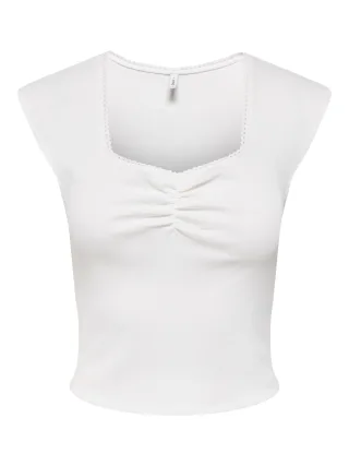 ONLY - ONLFENJA S/S CUTE TOP BOX JRS Cloud Dancer - Gr. - XL
