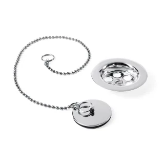 Tres Flachablauf mit Kette und Stopfen für Waschbecken, Bidet und Spüle , 03474601 03474601