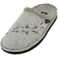 Haflinger Flair Songbird Pantoffeln aus gewalkter Wolle mit Vogelmotiv Unisex Hausschuh