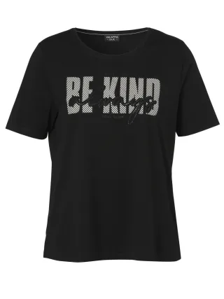 VIA APPIA DUE - T-Shirt mit Rundhals schwarz - Gr. - 50