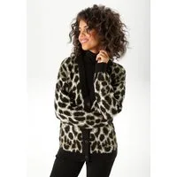 Aniston CASUAL Strickjacke im trendfarbigen Leo-Muster