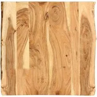 furnicato Tischplatte Echtholz 58 x 50-60 cm, 25 mm stark, natürliche Farbe (1 St), Lackierte Tischplatte mit Baumkante für Schreibtisch oder Couchtisch