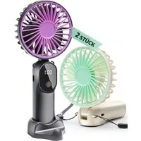 nsihing Handventilator Tragbarer Mini Ventilator mit 6 Geschwindigkeiten & LED-Anzeige