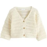 Next Strickjacke Häkel-Strickjacke mit V-Ausschnitt (1-tlg)