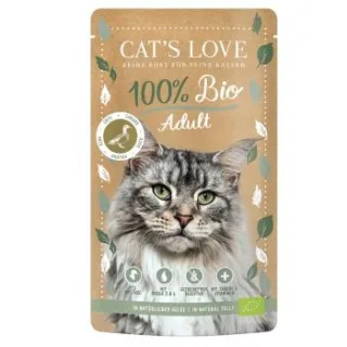 CAT'S LOVE Bio Nassfutter Katze Adult in Gelee Ente 24x100 g