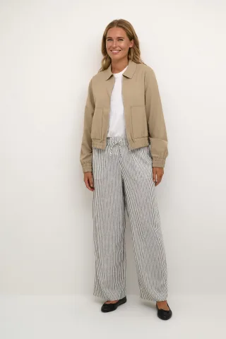 Pants Suiting Relaxed fit black offwhite