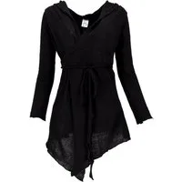 Guru-Shop Langjacke Pixi Wickel-Strickjacke - schwarz