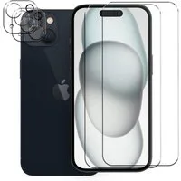 CoolGadget Schutzfolie Panzerfolie für Apple iPhone 16 Plus, (Spar-Set 4in1, 2x Displayschutz, 2x Kameraschutz), Panzerglas Schutzfolie für Apple iPhone 16 Plus