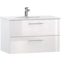 welltime Waschtisch Athen Badschrank Badezimmer WC Unterschrank mit Becken (Set), Waschplatz mit 2 Schubladen, Breite 80cm Softclose Bad