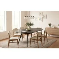 B&D home Esstisch TILL, Metallgestell schwarz oder weiß, ausziehbar 120-160cm, 4-6 Personen