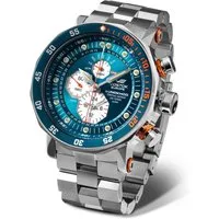 Vostok Europe Chronograph Lunokhod-2 620A636-B Herren Uhr 49 mm Edelstahl 20 ATM Tritium Alarm